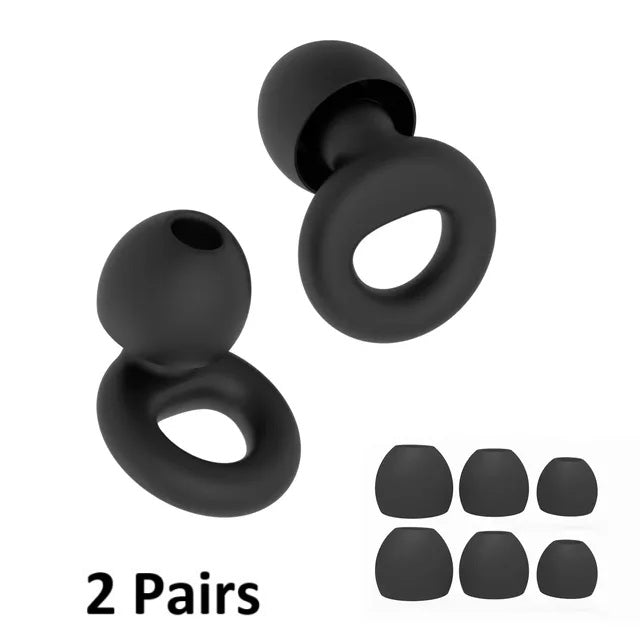 2 x Super-Comfy Reusable Silicone Earplugs - 8 Colours (Tax-Free and Free Shipping)