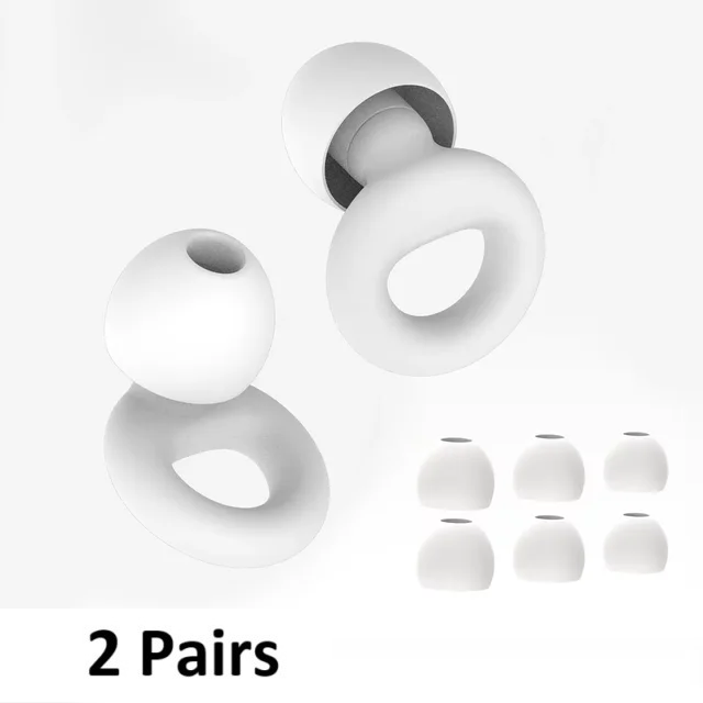2 x Super-Comfy Reusable Silicone Earplugs - 8 Colours (Tax-Free and Free Shipping)