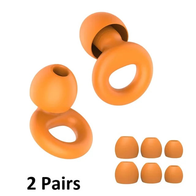 2 x Super-Comfy Reusable Silicone Earplugs - 8 Colours (Tax-Free and Free Shipping)