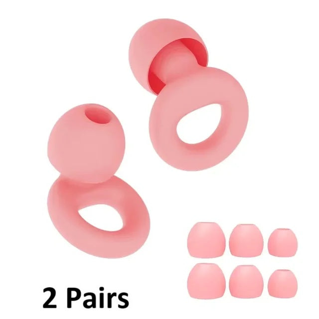 2 x Super-Comfy Reusable Silicone Earplugs - 8 Colours (Tax-Free and Free Shipping)