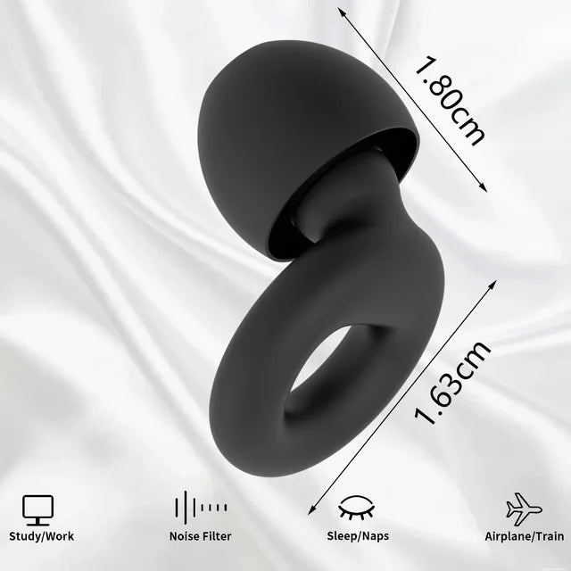 2 x Super-Comfy Reusable Silicone Earplugs - 8 Colours (Tax-Free and Free Shipping)