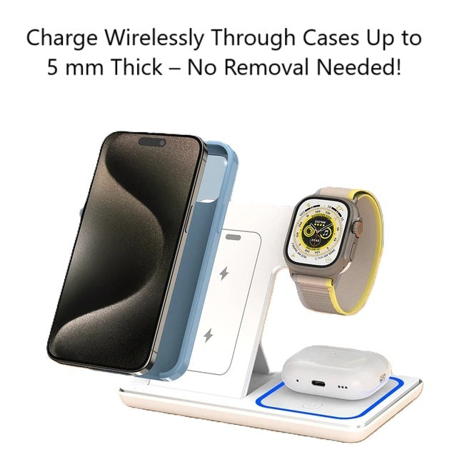 3-in-1 Wireless Charging Stand for Smartphone, Smartwatch and Wireless Earbuds (Tax-Free and Free Shipping)