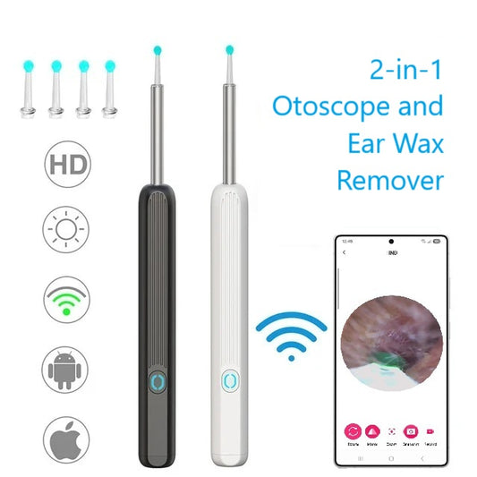 2-in-1 Otoscope and Ear Wax Remover - 2 Colours (Tax-free and Free Shipping)
