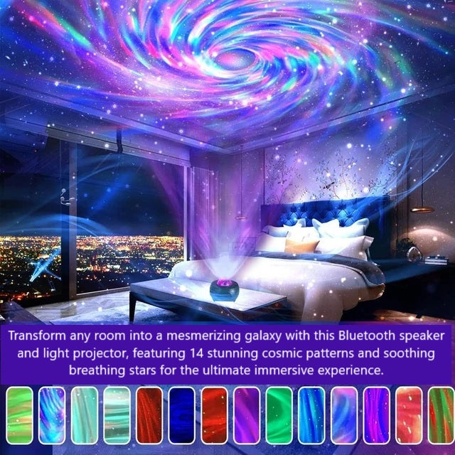 Immersive Galaxy Projector with Bluetooth Speaker – 14 Stellar Light Modes (Tax-Free and Free Shipping)