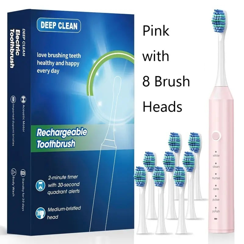 3 x Electric Toothbrush + 20 x Brush Head - 3 Colours (Tax-Free and Free Shipping)