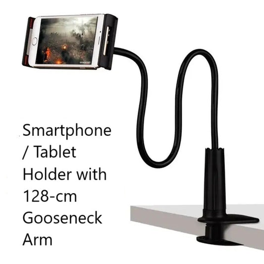 Smartphone/Tablet Holder with 128-cm Gooseneck Arm - 2 Colours (Tax-Free and Free Shipping)