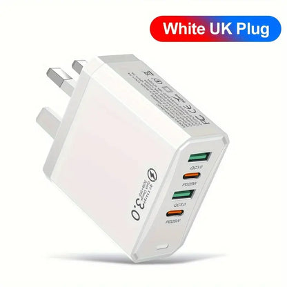 20000 mAh Power Bank with Smart Digital Display - 22.5 W Super Fast Charging + 4-Port Adapter with 2 x QC 3.0 USB-A Port and 2 x PD 25 W USB-C Port - 2 Colours (Tax-Free and Free Shipping)