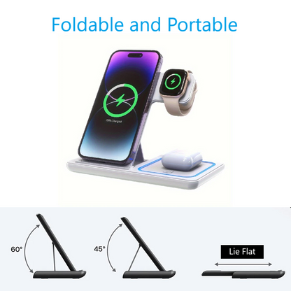 3-in-1 Wireless Charging Stand for Smartphone, Smartwatch and Wireless Earbuds (Tax-Free and Free Shipping)