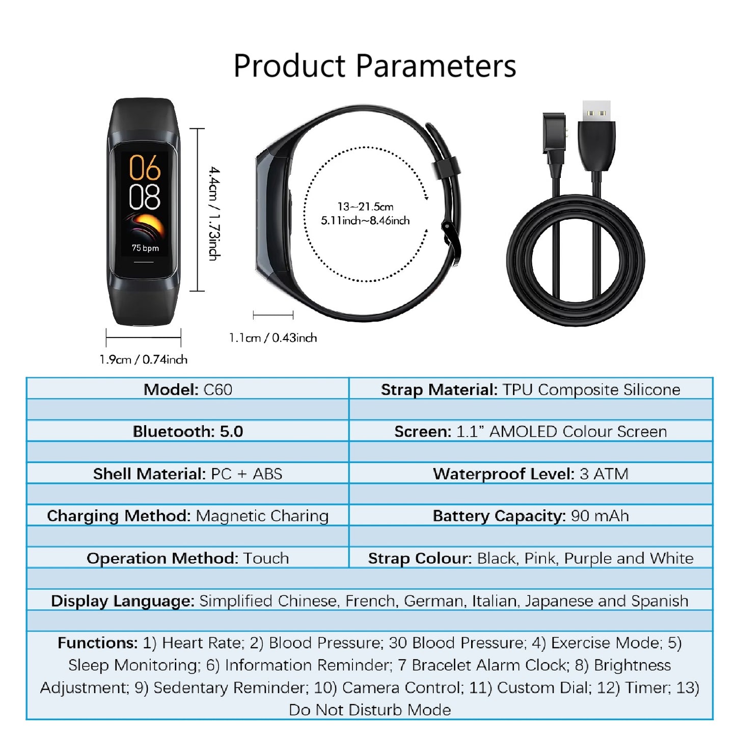 Smart Fitness Band - 4 Colours (Tax-Free and Free Shipping)