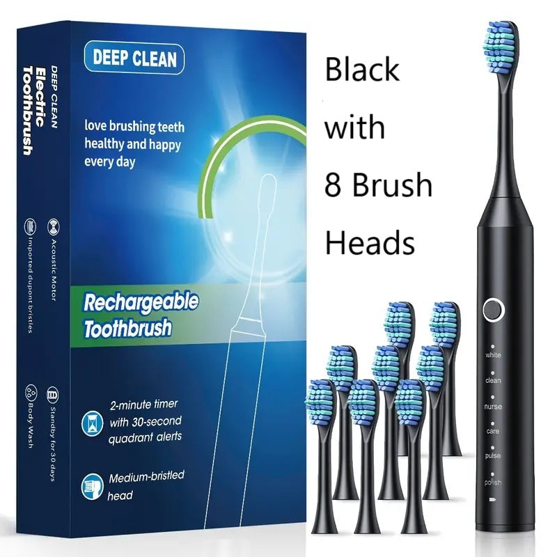 2 x Electric Toothbrush + 16 x Brush Head - 3 Colours (Tax-Free and Free Shipping)