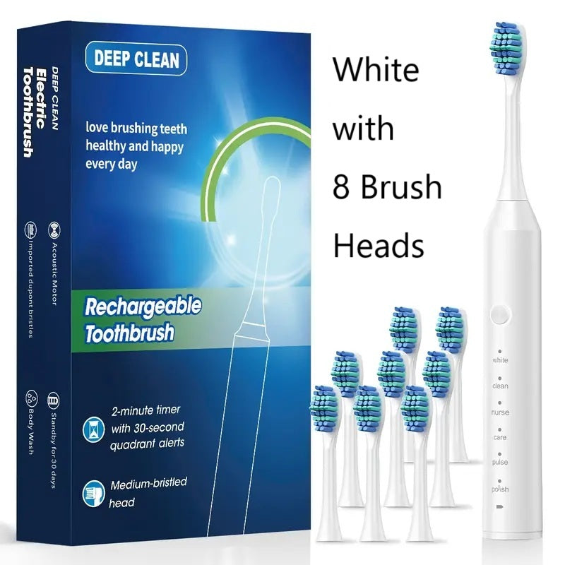 2 x Electric Toothbrush + 16 x Brush Head - 3 Colours (Tax-Free and Free Shipping)