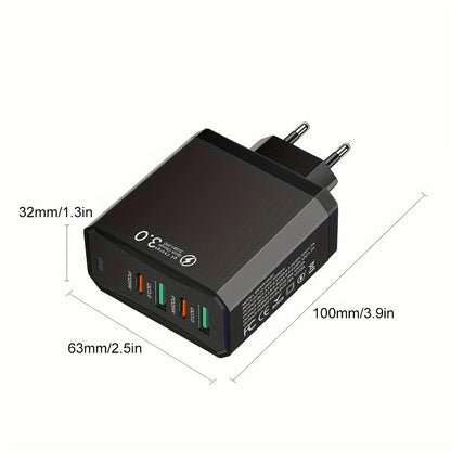 20000 mAh Power Bank with Smart Digital Display - 22.5 W Super Fast Charging + 4-Port Adapter with 2 x QC 3.0 USB-A Port and 2 x PD 25 W USB-C Port - 2 Colours (Tax-Free and Free Shipping)