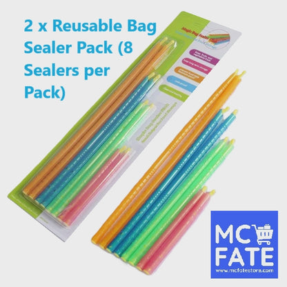 2 x Reusable Bag Sealer Pack (8 Sealers per Pack) (Tax-Free and Free Shipping)