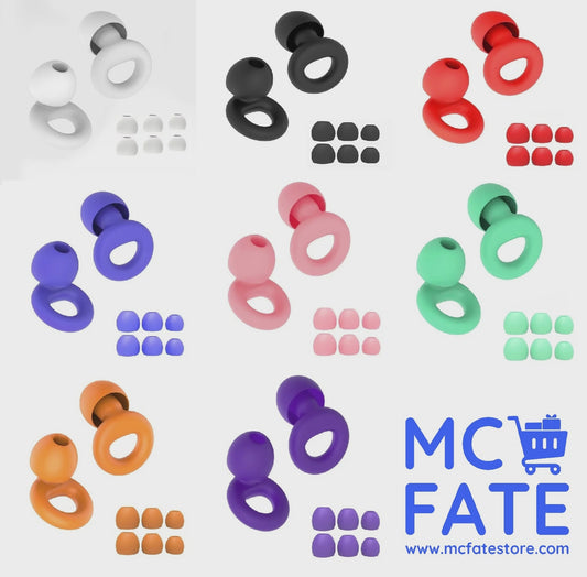 2 x Super-Comfy Reusable Silicone Earplugs - 8 Colours (Tax-Free and Free Shipping)